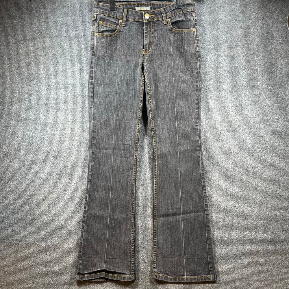 Southpole Y2K Jeans Women's 9 Black Flare Leg Embossed Pockets Denim Casual